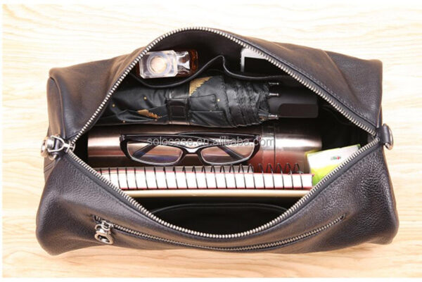 Leather Cylinder Bag Crossbody Barrel Bag Minimalist Tube Bag - 画像 2