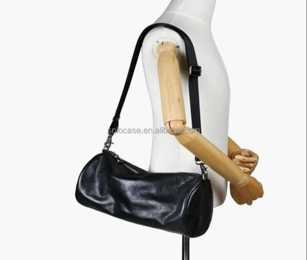 Leather Cylinder Bag Crossbody Barrel Bag Minimalist Tube Bag - 画像 3