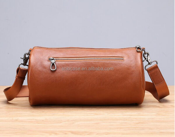 Leather Cylinder Bag Crossbody Barrel Bag Minimalist Tube Bag - 画像 6