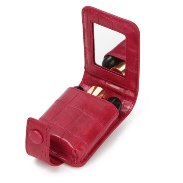 Lipstick Holder Contains the Mirror Inside Convenient to Apply Makeup Anywhere