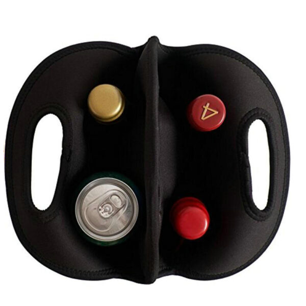 4 Pack Neoprene Beer Bottle Carrier Tote Bottle Holder With Metal Opener - Bild 6