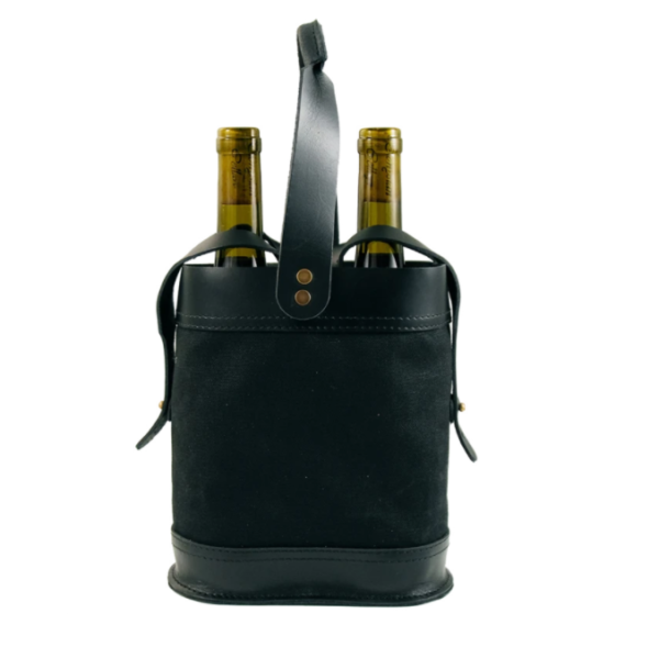 Waxed Canvas Double Wine Tote  for Convenient Transport to Party - 영상 2