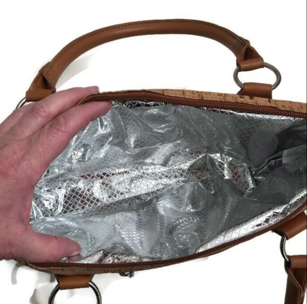 Fully Insulated Wine Clutch Tote Bag Cork Wine Carry Bag - 画像 6