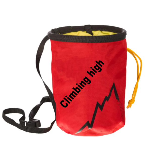 Nylon Embroidered Zipper Pocket Drawstring Chalk Bag Travel-friendly Rock Climbing Accessory - 영상 2