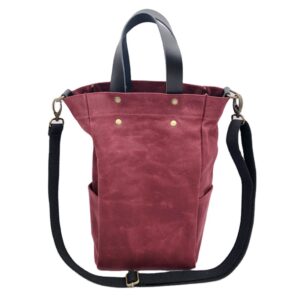 Custom Reusable Vintage Look Waterproof Waxed Canvas Cooler Tote Bag 2 Bottle Wine Carrier Bag