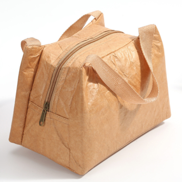 Dupont Tyvek Brown Kraft Color Insulated Paper Lunch Cooler Tote Bag Waterproof Paper Product - Image 3