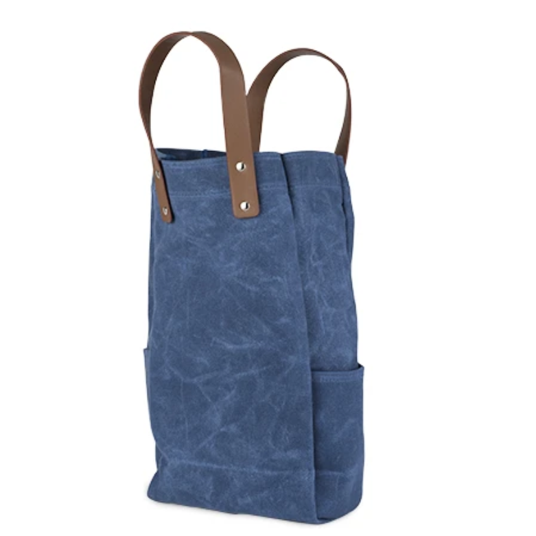 Multicolor Waxed Canvas Double Bottle Wine Cooler Bag One Size Insulated 2 BOTTLE WINE HOLDER - Imagem 4