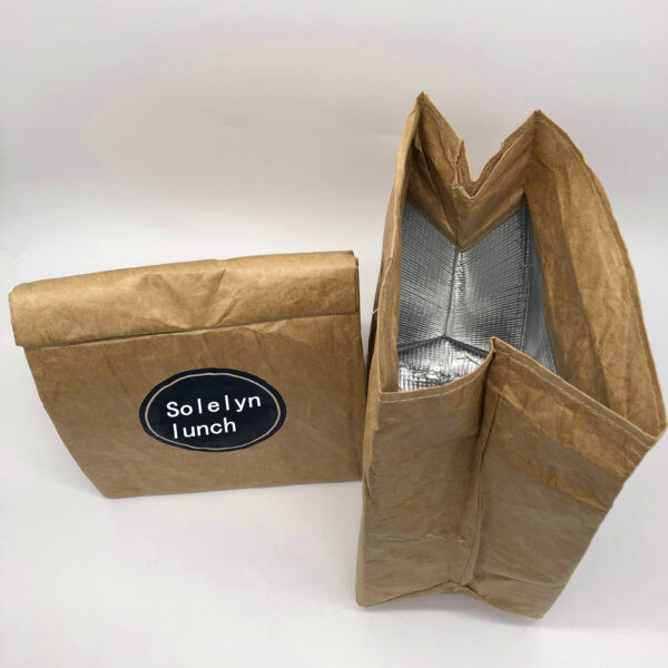Insulated Thermal Cooler Sack Made of Durable Brown Tyvek Paper Convenient Cooler Bags - Image 5
