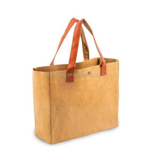 Recycled Brown Waterproof Portable Women's Tote Bag Hand-Washed Insulation Cooler for Picnic DuPont Kraft Paper Washable Feature