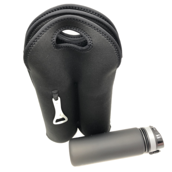 4-Pack Neoprene Beer Holder Cooler Bag with Insulated Beverage Carrier and Convenient Bottle Opener