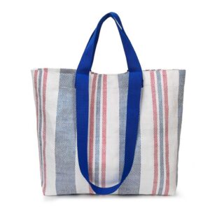 Women's Reusable Grocery Shopping Tote Bag Made of Woven PE Fabric