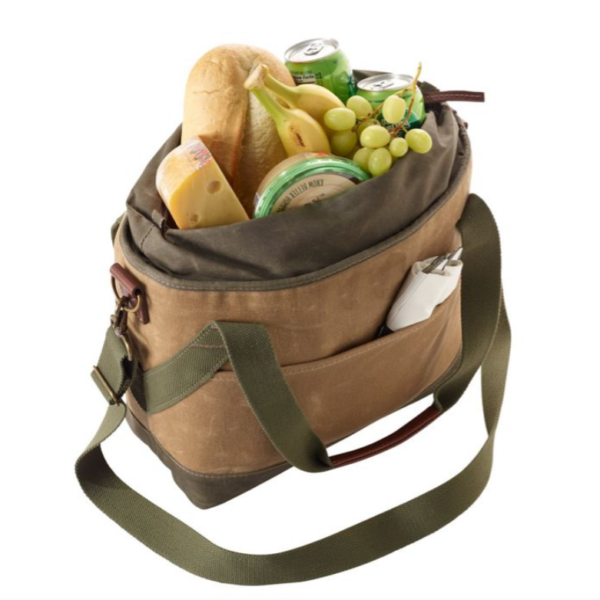 Food-Grade Tough 12-Oz. Waxed Canvas Lunch Tote with Leather Trim Cooler Bags Product - Image 4