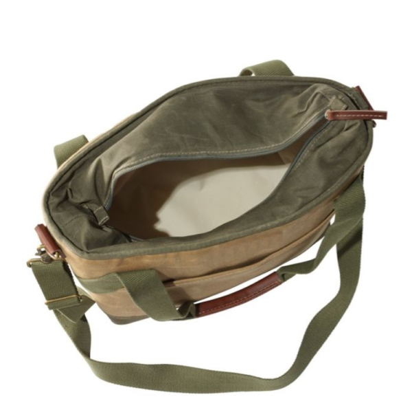 Food-Grade Tough 12-Oz. Waxed Canvas Lunch Tote with Leather Trim Cooler Bags Product - Image 5