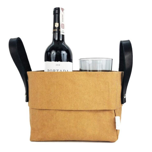 Custom Water-Resistant Washable Kraft Paper Lunch Bag for Storage and Meal Carryout