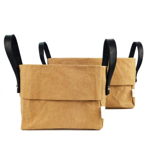 Custom Water-Resistant Washable Kraft Paper Lunch Bag for Storage and Meal Carryout - 画像 3