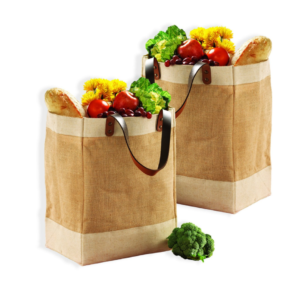 Sturdy Large Jute Tote Bag with Waterproof Lining Reinforced Shopping Bag