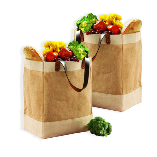 Sturdy Large Jute Tote Bag with Waterproof Lining Reinforced Shopping Bag