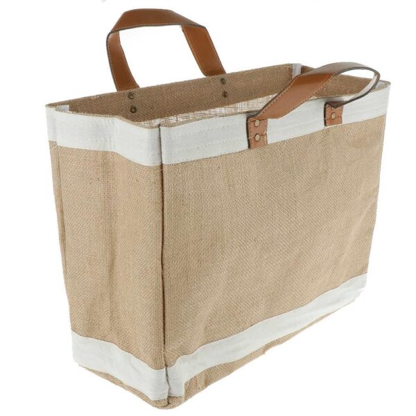 Sturdy Large Jute Tote Bag with Waterproof Lining Reinforced Shopping Bag - Image 5