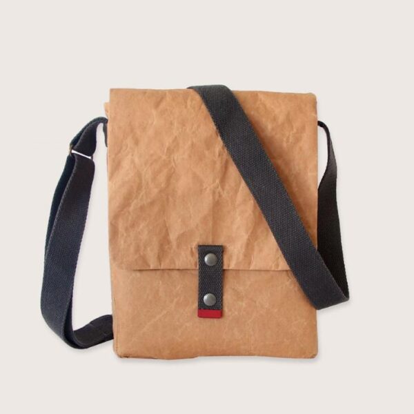 Portable Brown Tyvek Paper Crossbody Messenger Bag Stylish Handbag Design - Bild 2