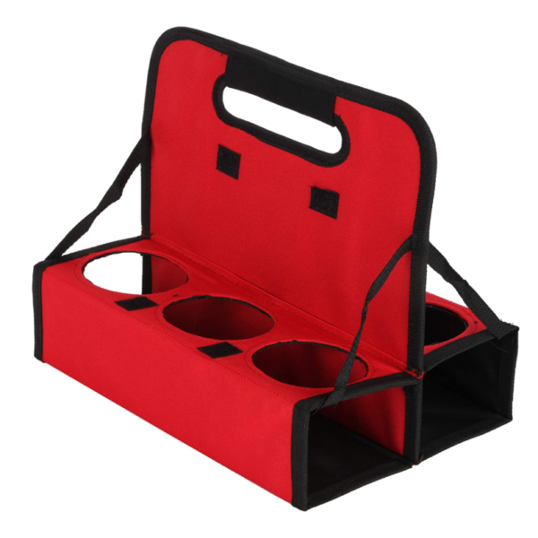 Reusable 6-Cup Collapsible Tote Bag Coffee Cup Holder and Delivery Go Bag Special Purpose Case for Drink Carrying - 画像 3