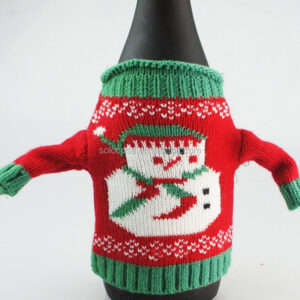 Winter Holiday Knit Sweaters Christmas Decoration Wine Bottle Covers &  Beer Sleeve Cooler Bags