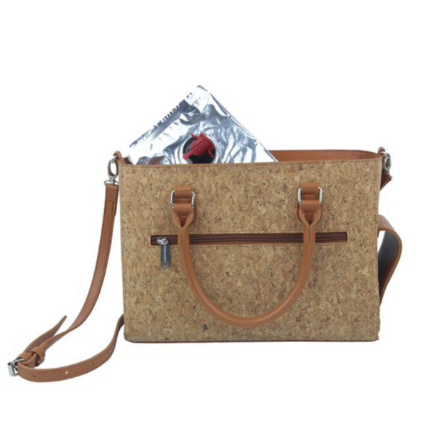 Vegan Cork Cooler Bag with Wine Bladder Compartment Tote Bag with Unique Feature - 영상 6