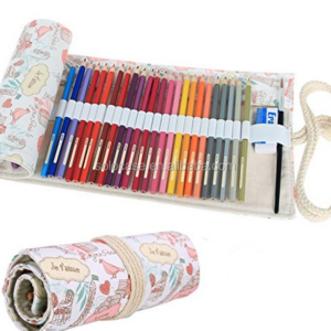 Canvas Pencil Bag 36/48 Folded Roll Pencils Pouch Special Purpose Case for Organization