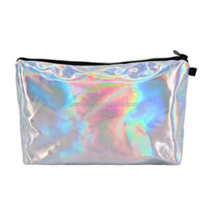 Handmade Unique Rainbow Silver Hologram Purse Sparkling Cosmetic Bags & Cases Change Purse