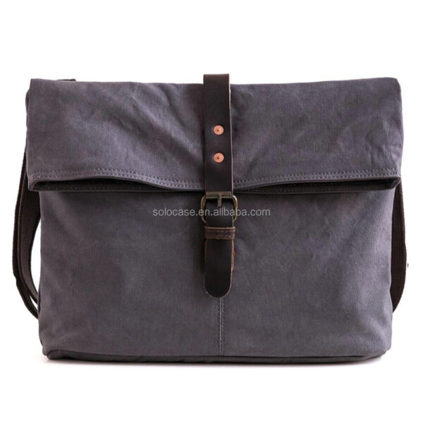 Women's Fashion Waxed Canvas Messenger Laptop Bag - Image 2