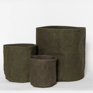 Recycled Waxed Cotton Canvas Pot Cover and Storage Organizer Special Purpose Bags & Cases