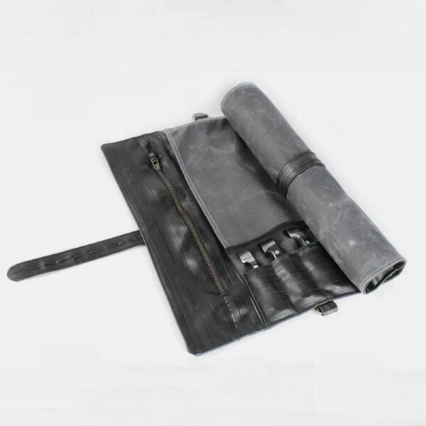 Durable Waxed Canvas Tool Roll Bag Water Resistant Tool Storage Solution