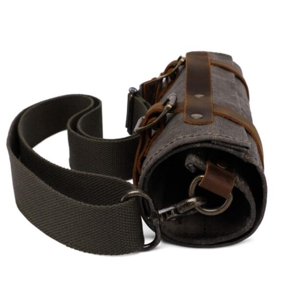 Durable Waxed Canvas Tool Roll Bag Water Resistant Tool Storage Solution - Image 3