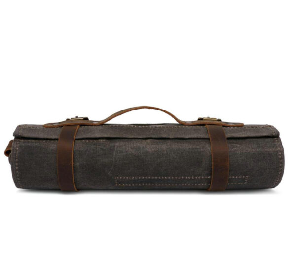 Durable Waxed Canvas Tool Roll Bag Water Resistant Tool Storage Solution - Image 4