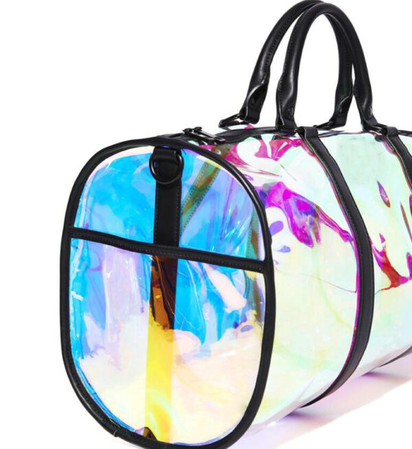 Large Clear Holographic Duffel Bag Weekend Travel Bag - Image 6