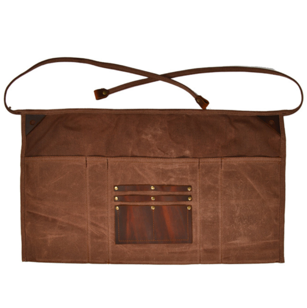12 oz Waxed Canvas and Nubuck Leather Waist Apron Special Purpose Bag & Case for Woodworkers - 画像 3