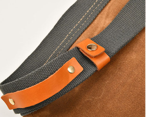 12 oz Waxed Canvas and Nubuck Leather Waist Apron Special Purpose Bag & Case for Woodworkers - 画像 5