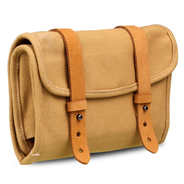 Waxed Canvas Cable Organizer Bag for Electronic Accessories Soft Digital Gear & Camera Case - 画像 2