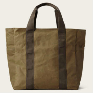 Waterproof Waxed Canvas Shoulder Tote Handbag with Dual Side Pockets