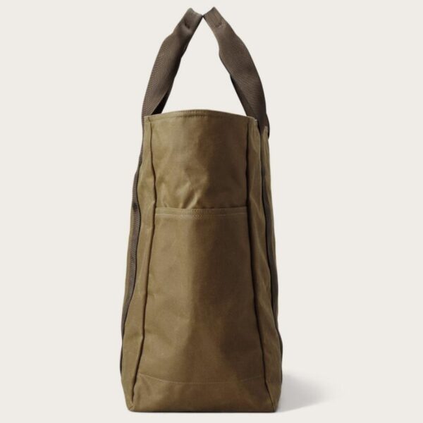 Waterproof Waxed Canvas Shoulder Tote Handbag with Dual Side Pockets - Image 2