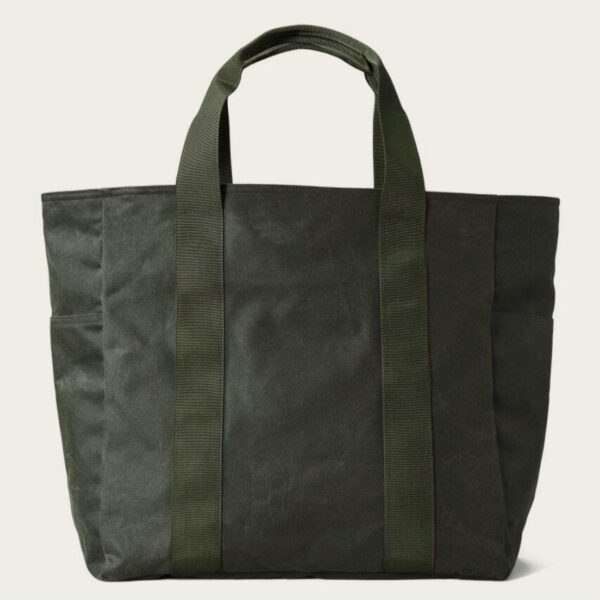 Waterproof Waxed Canvas Shoulder Tote Handbag with Dual Side Pockets - Image 4