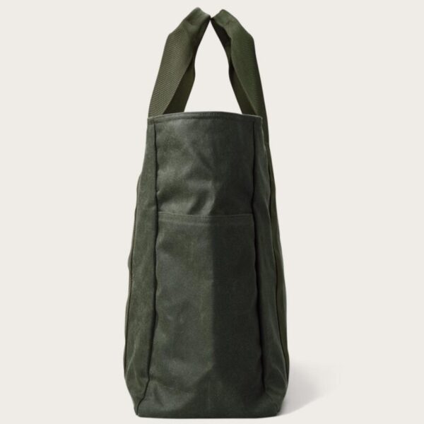 Waterproof Waxed Canvas Shoulder Tote Handbag with Dual Side Pockets - Image 5