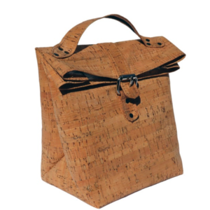 Eco-Friendly Vegan Leather Insulated Fold Top Cork Cooler Bag Vegan Leather Lunch Bag