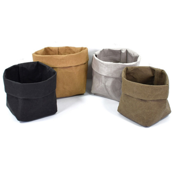 Sturdy Washable Kraft-Tex Basket Special Purpose Kraft Paper Bags - 영상 2