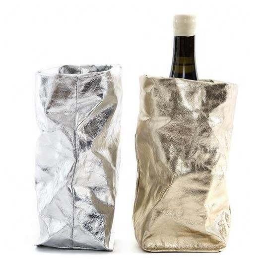 Germany Eco-friendly Washable Paper Wine Carrier Holiday Wine Tote Holster Cooler Bags - 画像 5