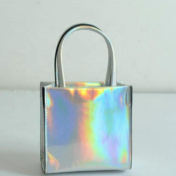Silver Women's Hologram Laser Clutch Handbag Holographic Purse Shoulder Bag