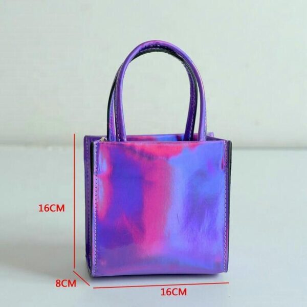 Silver Women's Hologram Laser Clutch Handbag Holographic Purse Shoulder Bag - 영상 3