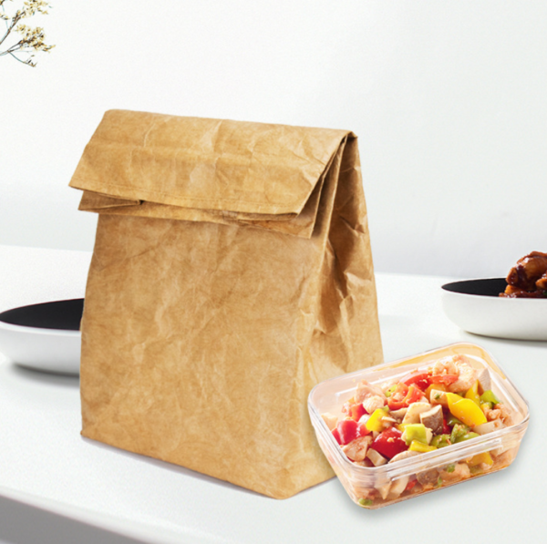 Reusable Durable Insulated Thermal Kraft Paper Lunch Bag Re-usable Durable Cooler Boxes - Image 5