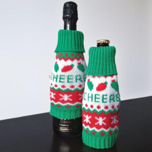Christmas Knit Sweater Bottle Cover for Wine or Beer Cooler Bags