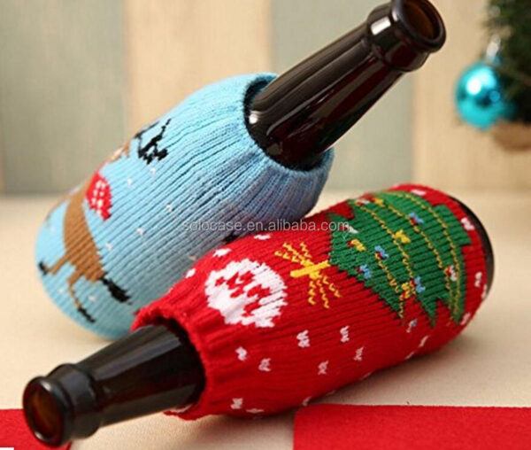 Christmas Knit Sweater Bottle Cover for Wine or Beer Cooler Bags - Bild 2