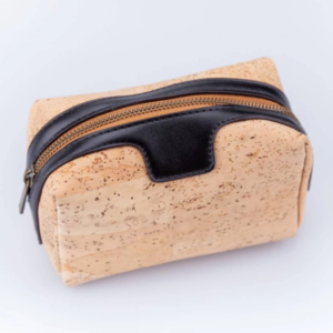Eco-Friendly Cork and Vegetable Leather Cosmetic Bag with Zipper Case Bound